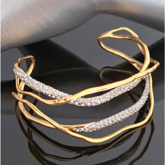 SOLD - ALEXIS BITTAR Solanales Crystal Gold Cuff - Picture 7 of 15